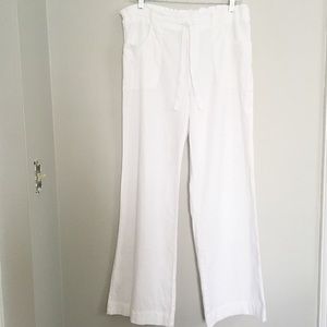 Daisy Fuentes Linen Blend White Pants